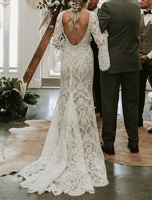 Mermaid Lace Wedding Dress - Yihuiw by Yihuiw
