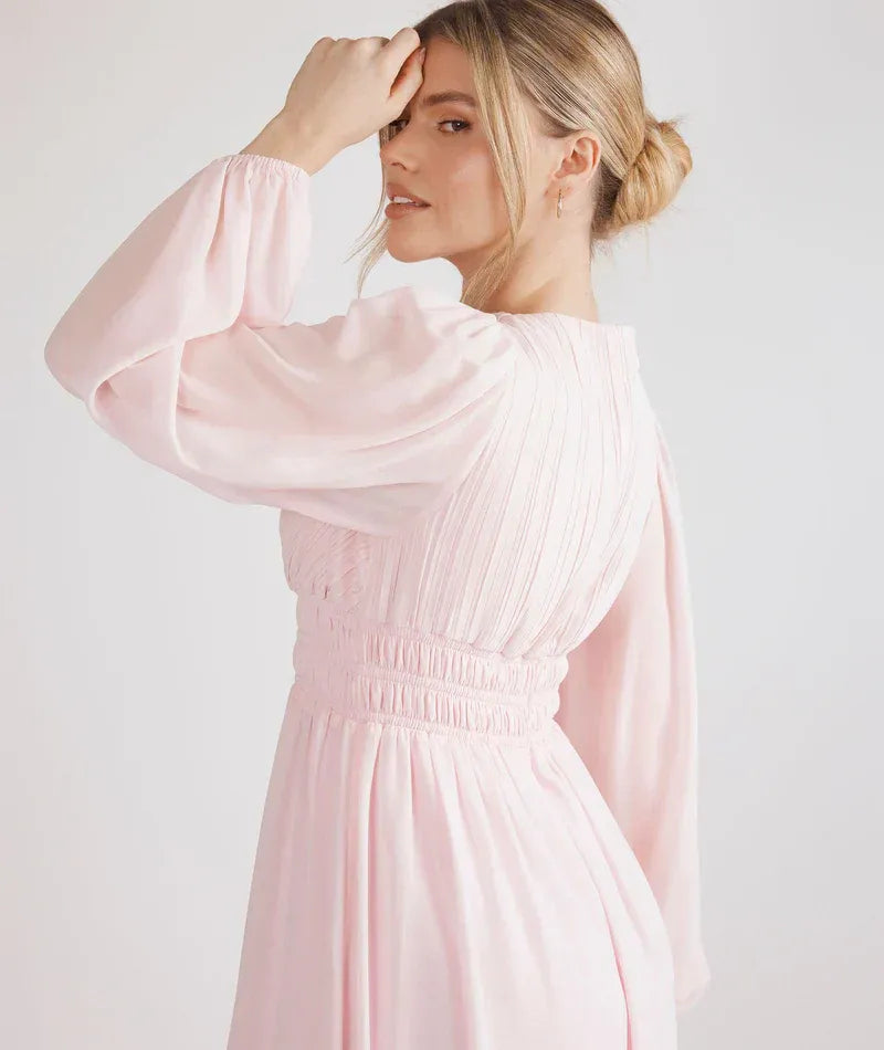 A-Line V-Neck Chiffon Puff Sleeve Wedding Dress - Yihuiw by Yihuiw