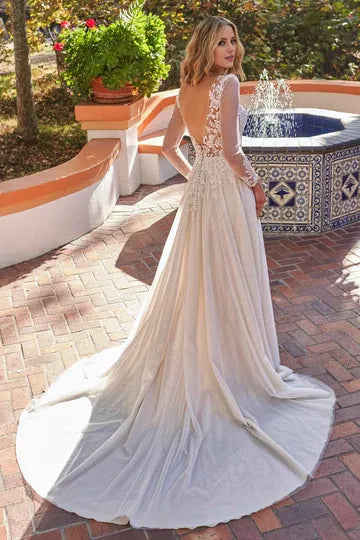 Illusion Tulle Wedding Dress - Yihuiw by Yihuiw
