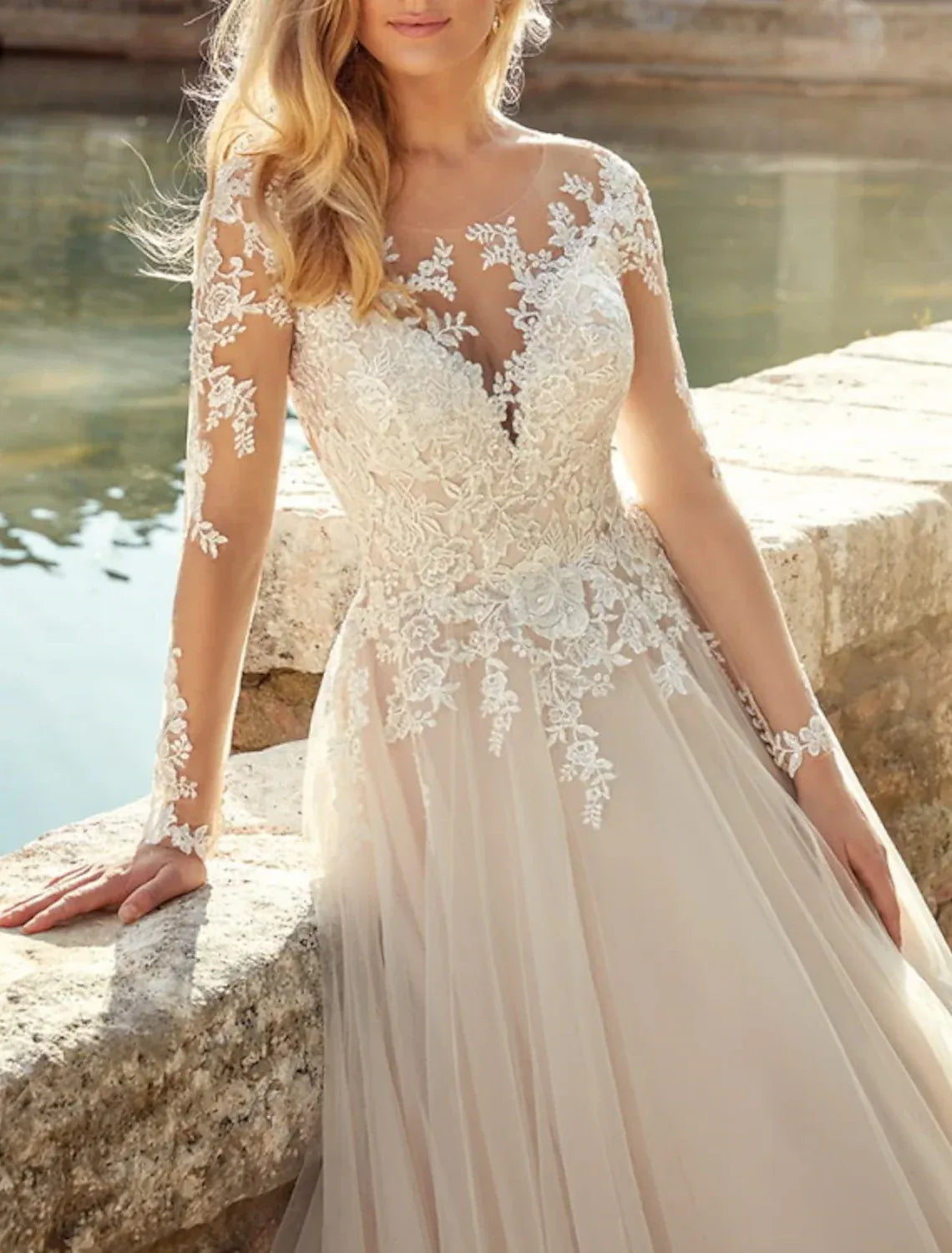 Illusion Tulle Wedding Dress - Yihuiw by Yihuiw