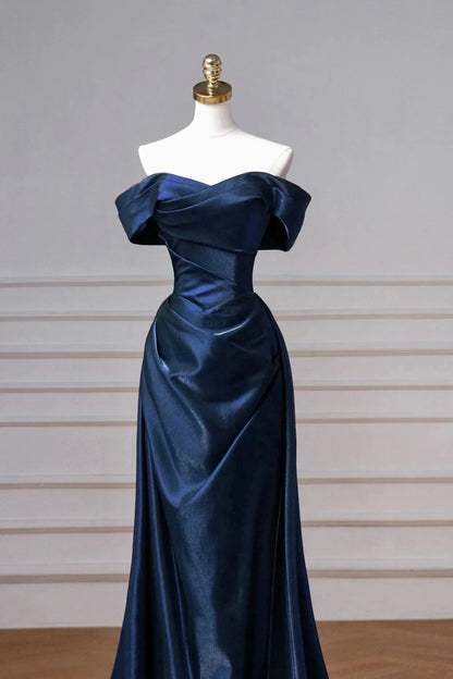 Long A-Line Prom Dress Elegant Off the Shoulder Party Dress simple gentle atmospheric and unique desi Brin by YiHuiw