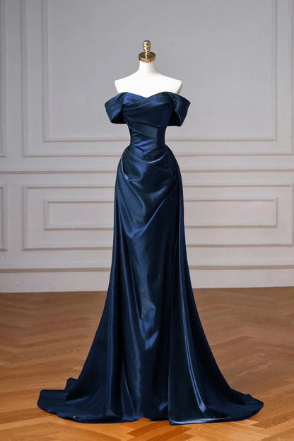 Long A-Line Prom Dress Elegant Off the Shoulder Party Dress simple gentle atmospheric and unique desi Brin by YiHuiw