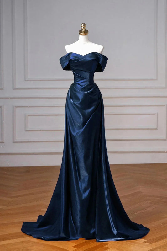 Long A-Line Prom Dress Elegant Off the Shoulder Party Dress simple gentle atmospheric and unique desi Brin by YiHuiw