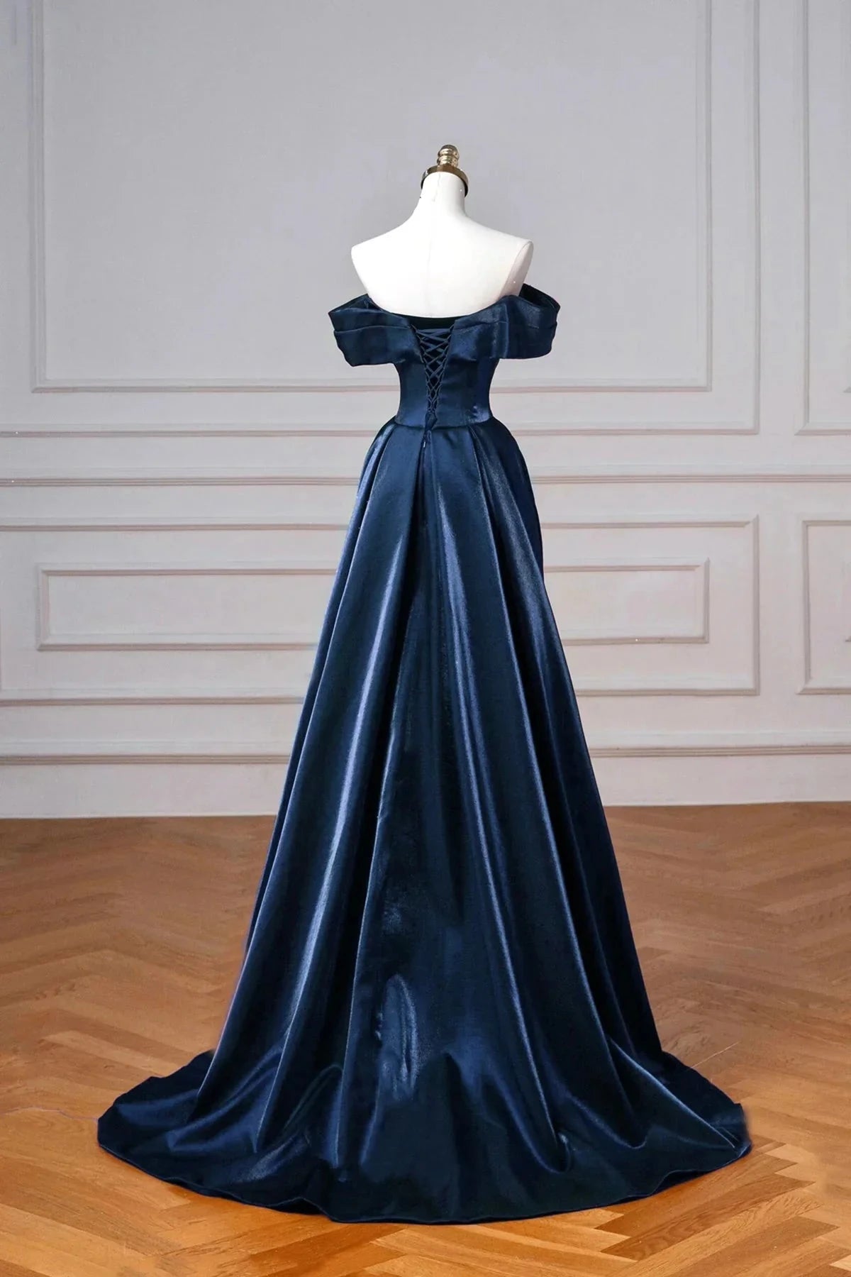 Long A-Line Prom Dress Elegant Off the Shoulder Party Dress simple gentle atmospheric and unique desi Brin by YiHuiw