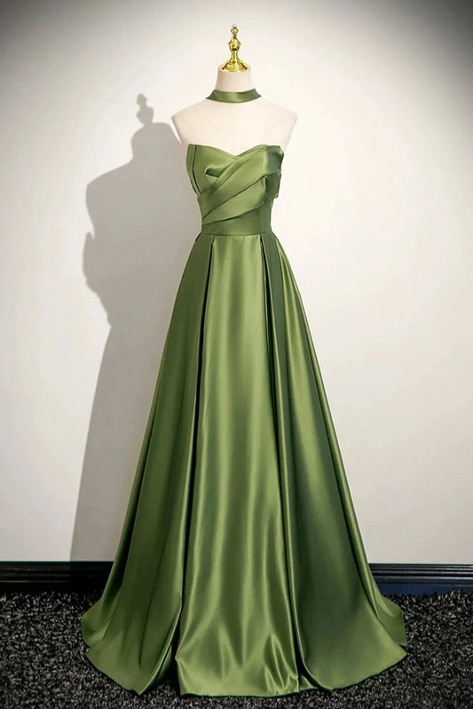 Long A-Line Prom Dress Lovely Strapless Evening Dress simple gentle atmospheric and unique desi Brin by YiHuiw