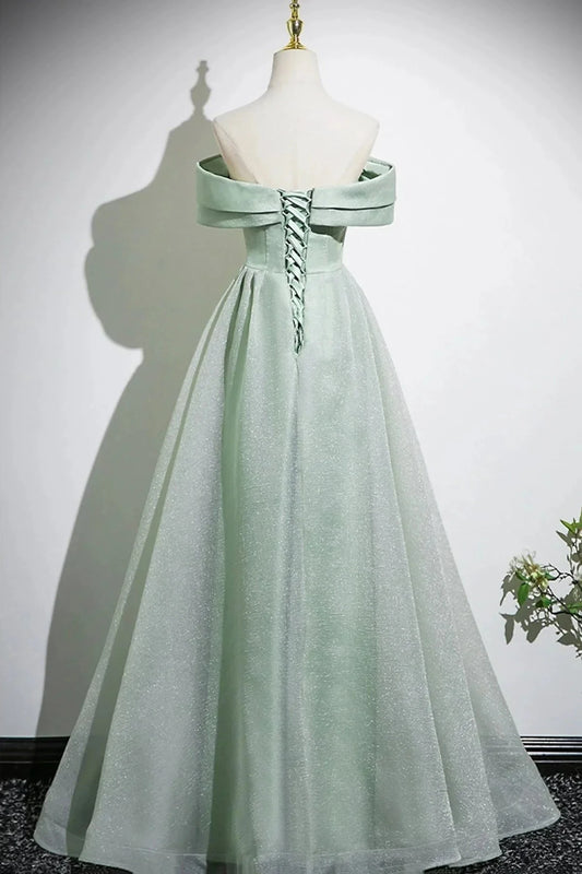 Long A-Line Prom Dress Off the Shoulder Lovely Party Dress simple gentle atmospheric and unique desi Brin by YiHuiw
