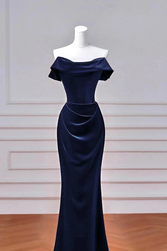 Long Mermaid Prom Dress Elegant Off the Shoulder Party Dress simple gentle atmospheric and unique desi Brin by YiHuiw