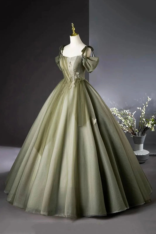 Long Prom Dress A-Line Green Evening Party Dress simple gentle atmospheric and unique desi Brin by YiHuiw