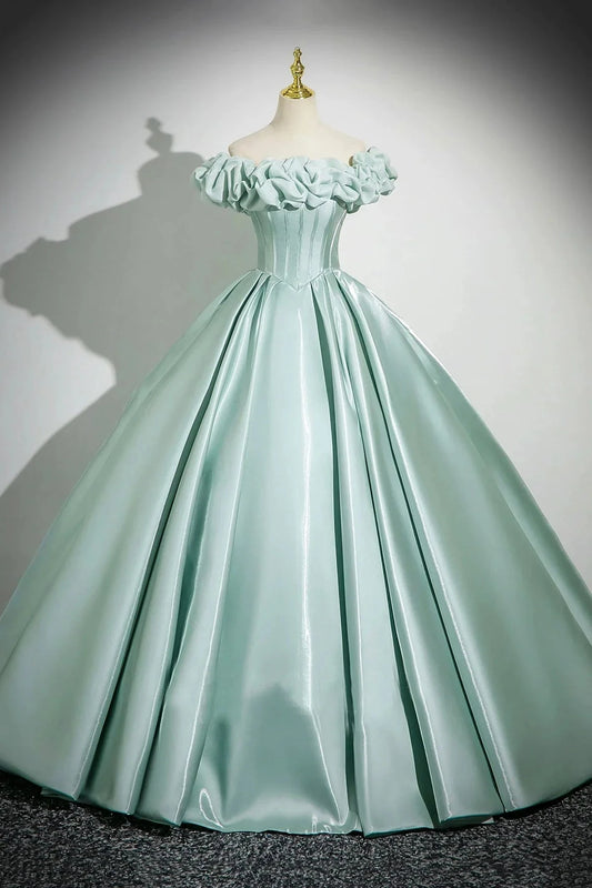 Long Prom Dress Beautiful A-Line Off the Shoulder Party Dress simple gentle atmospheric and unique desi Brin by YiHuiw