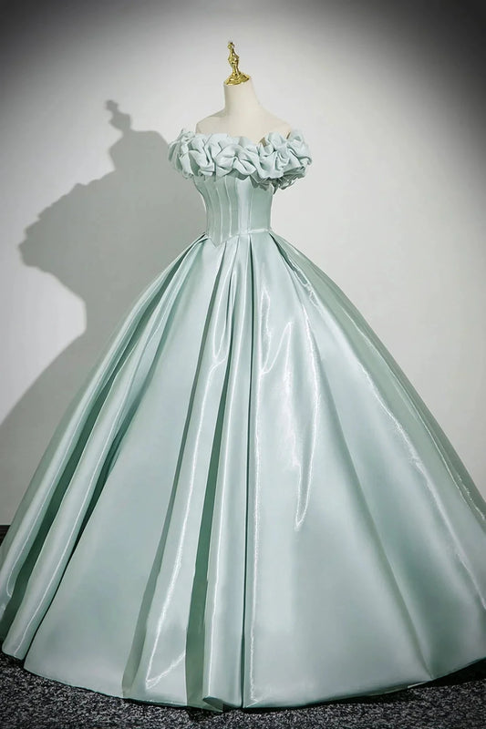 Long Prom Dress Beautiful A-Line Off the Shoulder Party Dress simple gentle atmospheric and unique desi Brin by YiHuiw