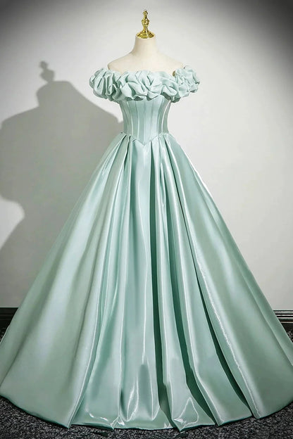 Long Prom Dress Beautiful A-Line Off the Shoulder Party Dress simple gentle atmospheric and unique desi Brin by YiHuiw
