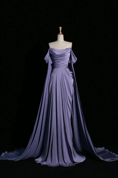 Long Prom Dress Beautiful Off the Shoulder Evening Party Dress simple gentle atmospheric and unique desi Brin by YiHuiw