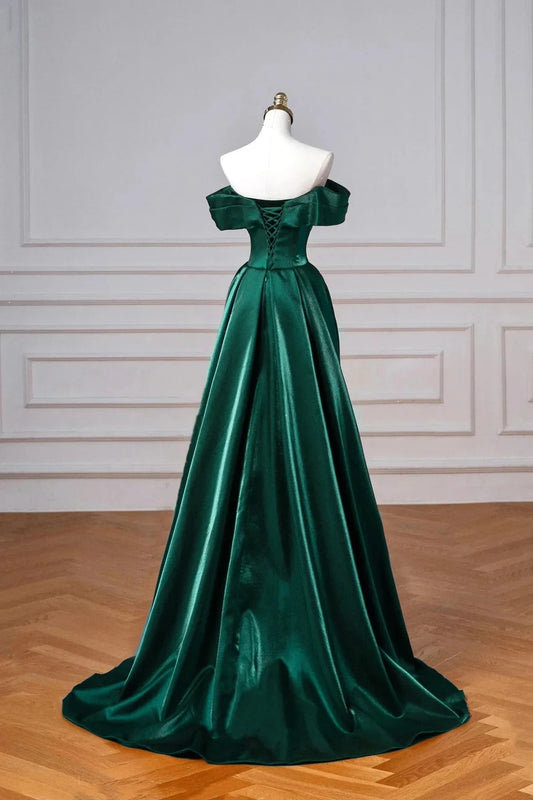 Long Prom Dress Elegant Off the Shoulder Party Dress simple gentle atmospheric and unique desi Brin by YiHuiw