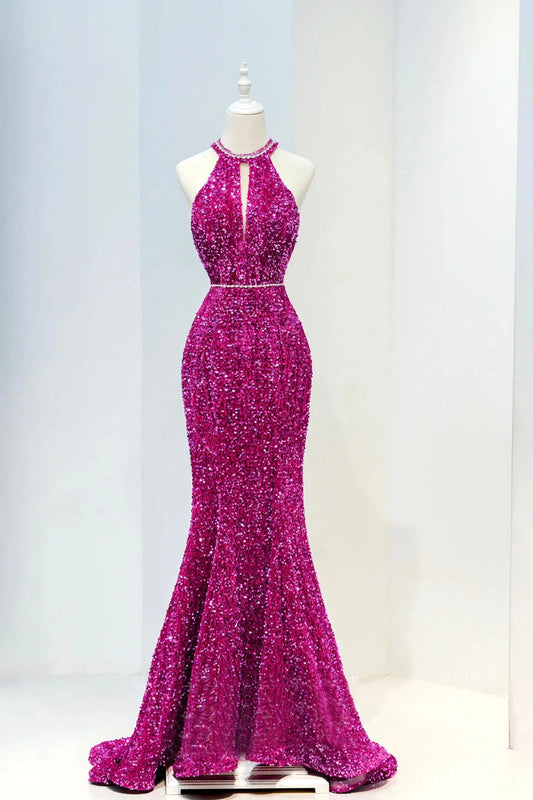 Long Prom Dress Mermaid Backless Evening Dress simple gentle atmospheric and unique desi Brin by YiHuiw