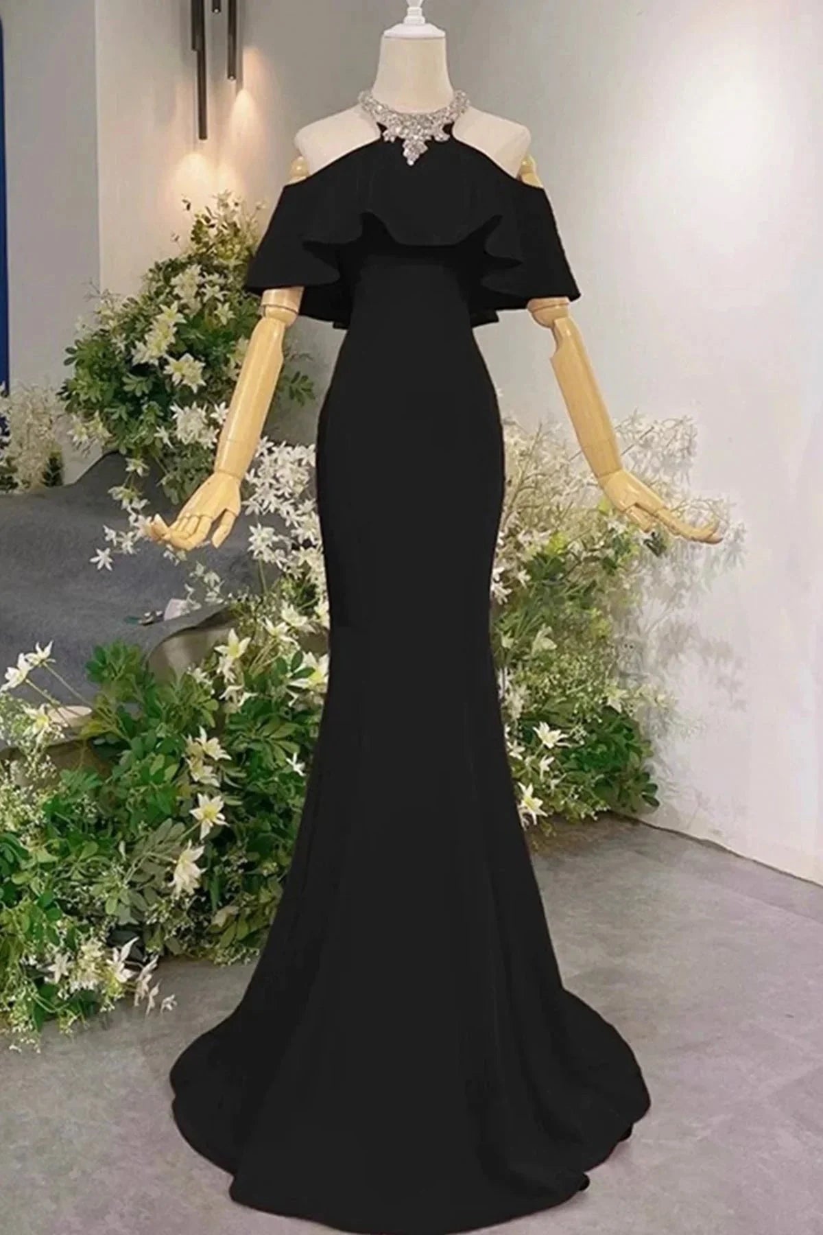 Long Prom Dress Mermaid Off the Shoulder Evening Party Dress simple gentle atmospheric and unique desi Brin by YiHuiw