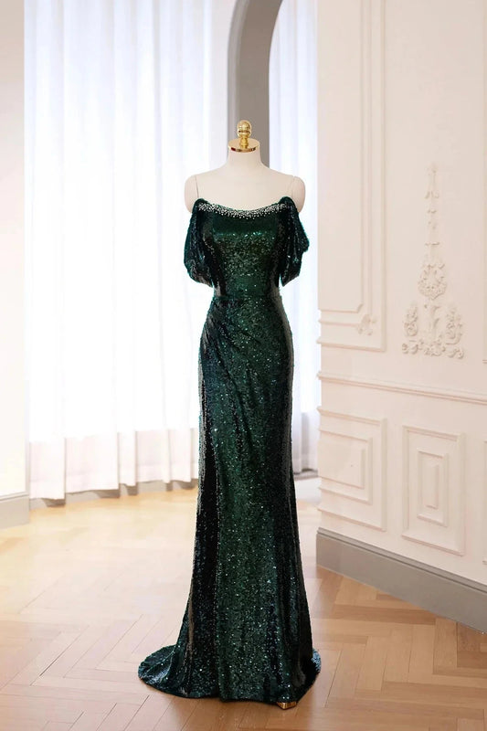 Long Prom Dress Mermaid Off the Shoulder Party Dress simple gentle atmospheric and unique desi Brin by YiHuiw