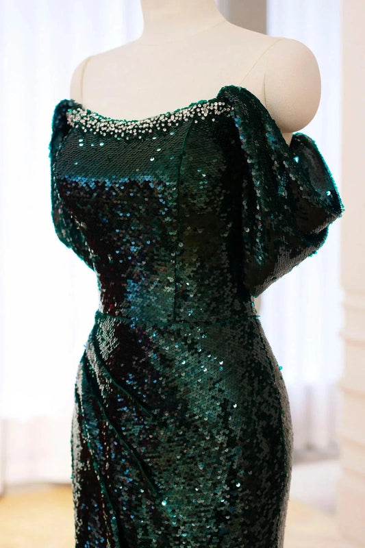 Long Prom Dress Mermaid Off the Shoulder Party Dress simple gentle atmospheric and unique desi Brin by YiHuiw