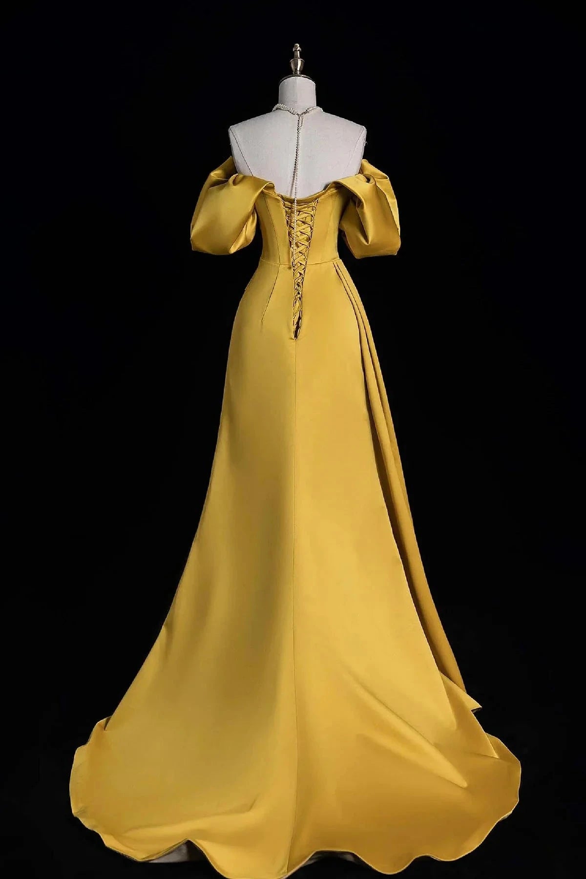 Long Prom Dress Off the Shoulder Evening Party Dress with Slit simple gentle atmospheric and unique desi Brin by YiHuiw
