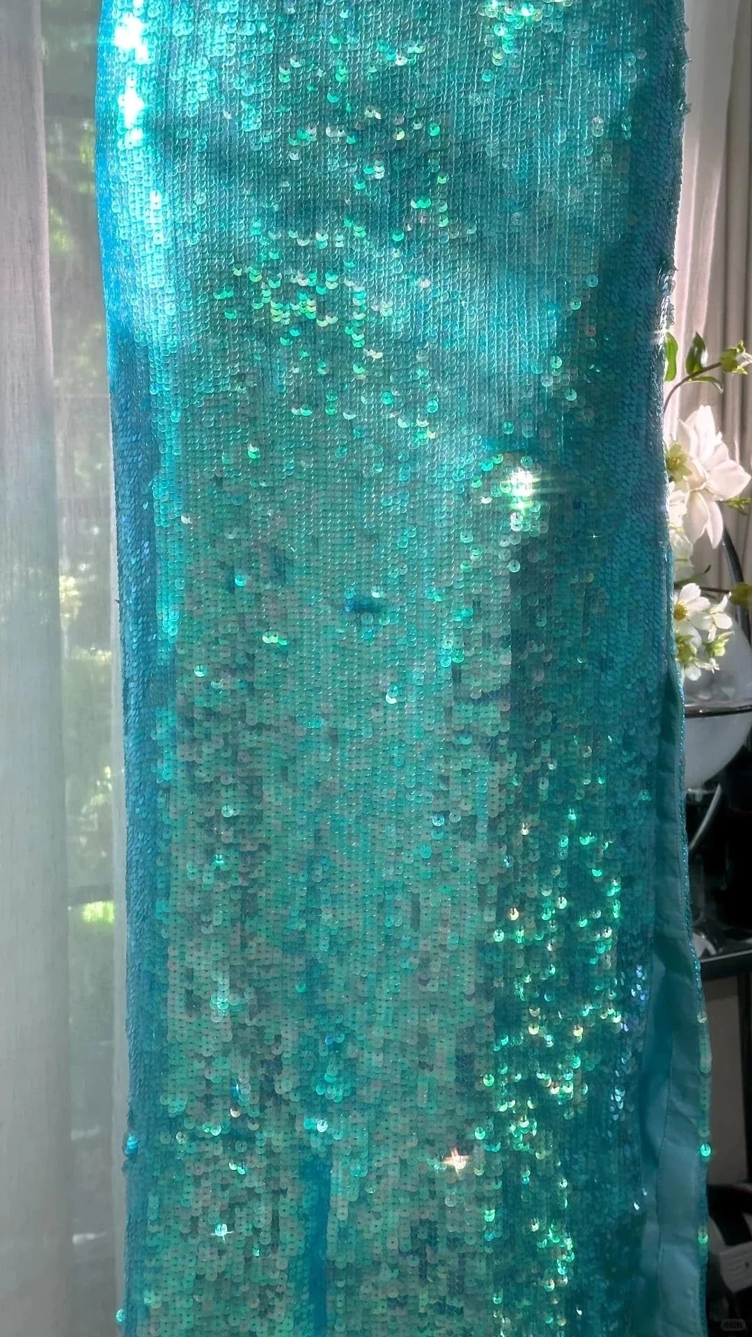 Long Sequin Prom Dress Evening Dress Party Dress simple gentle atmospheric and unique desi Bring summer colors to enhance whiteness by YiHuiw