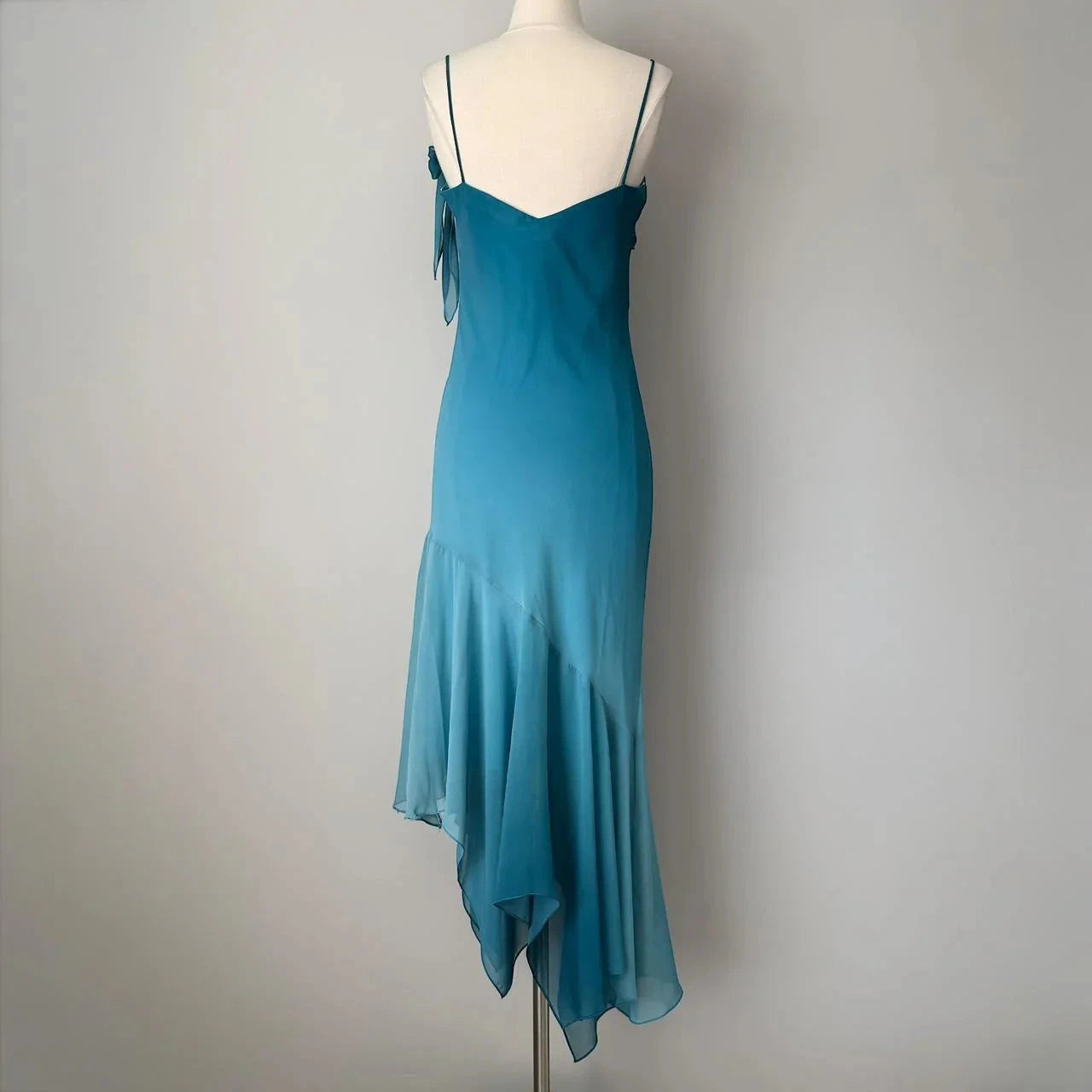 Long Spaghetti Straps Asymmetrical Chiffon Homecoming Dress simple gentle atmospheric and unique desi Bring summer colors to enhance whiteness by YiHuiw