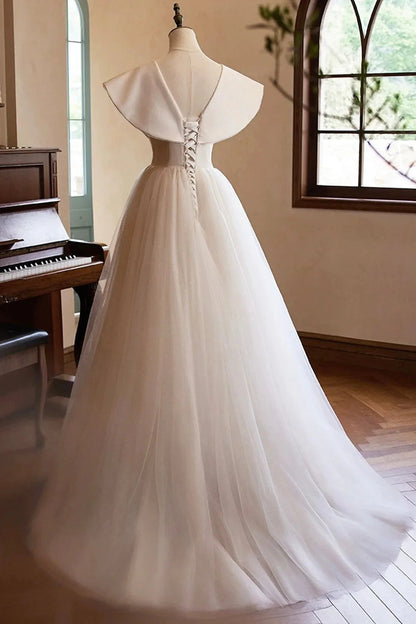 Lovely Long Prom Dresses, A-Line Princess V-Neck Bow Sleeveless Backless Formal Dressessimple gentle atmospheric and unique desi Bring summer by YiHuiw