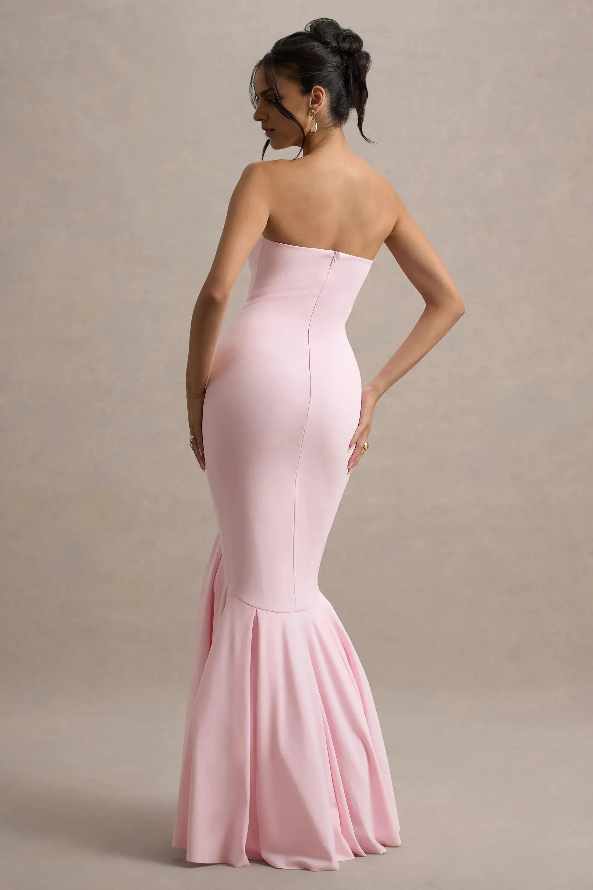 Luminous Mermaid Strapless Sleeveless Zipper Back Floor Length Plus Size For Women Evening Dress by YiHuiw