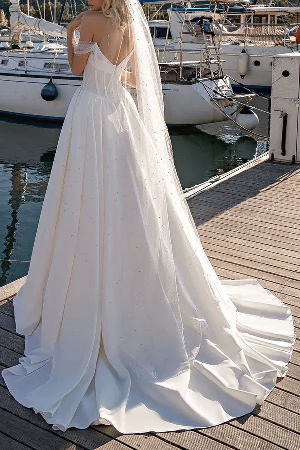 A-Line Sweetheart Floor-Length Wedding Dress - Yihuiw by Yihuiw