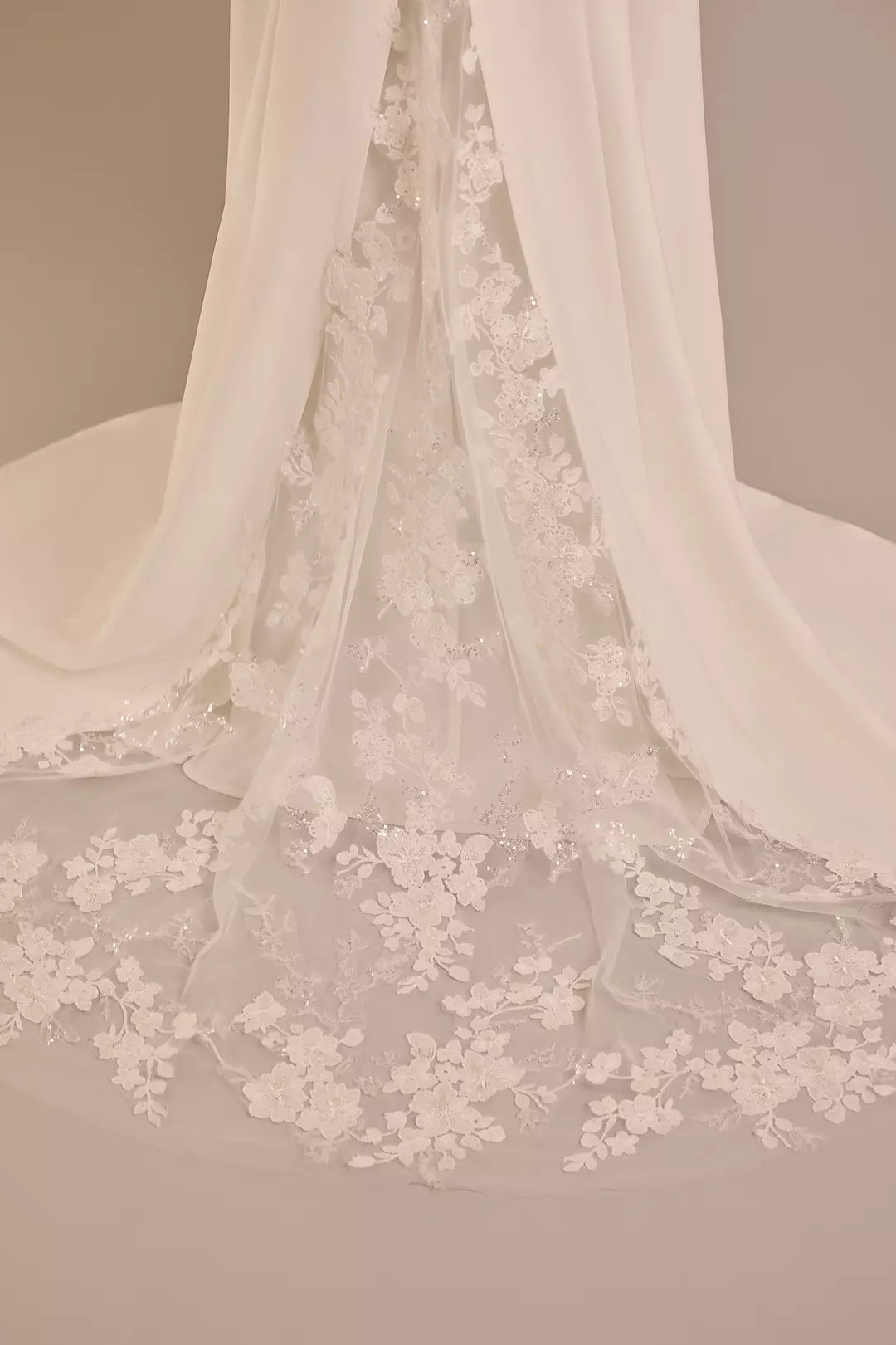 Luminous Satin Mermaid Off-the-Shoulder 3D Lace Sequin-Tulle Train High-Slit Wedding Dress