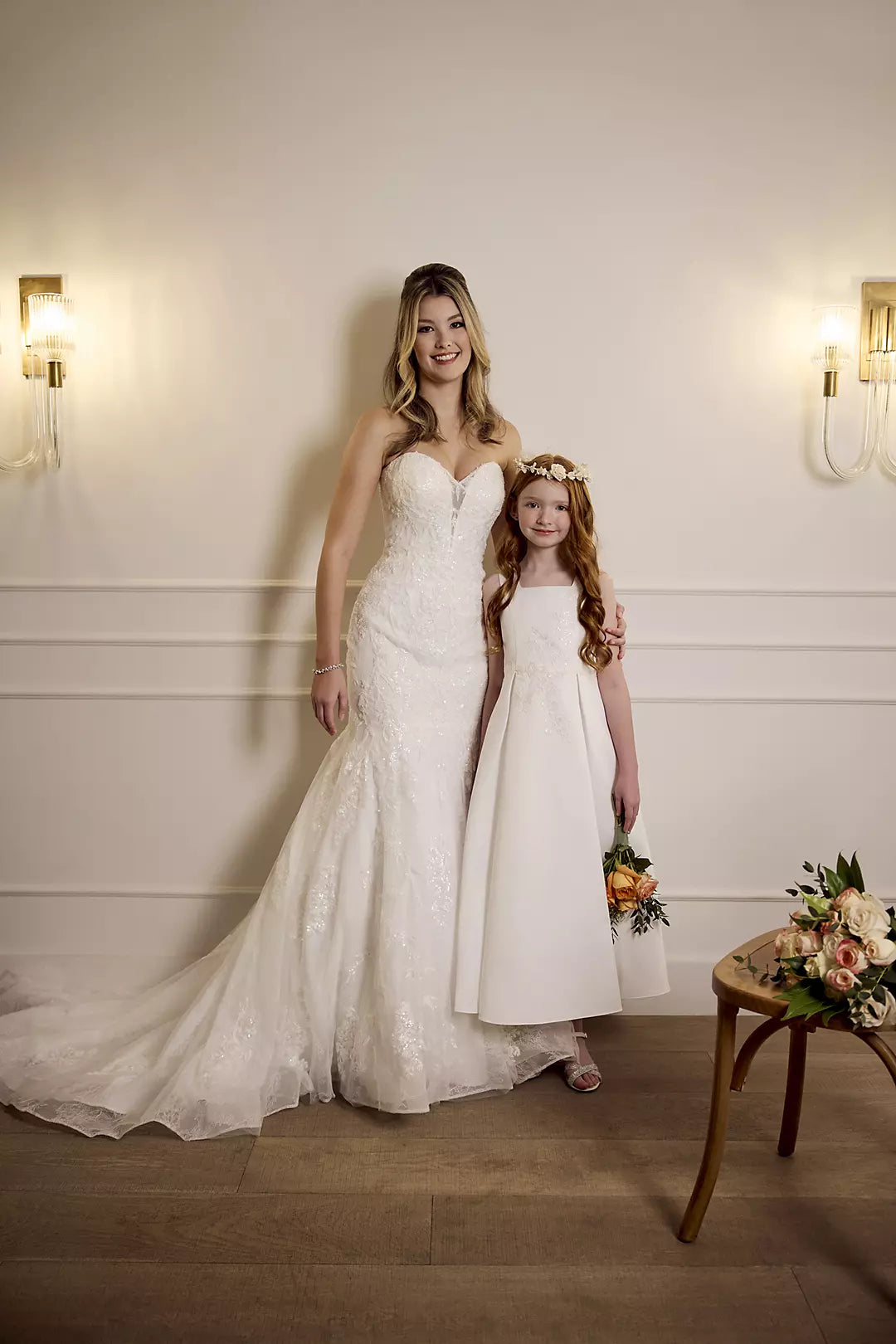 Luminous Sequin-Lace Mermaid Off-the-Shoulder Sweetheart Low-Back Train Wedding Dress