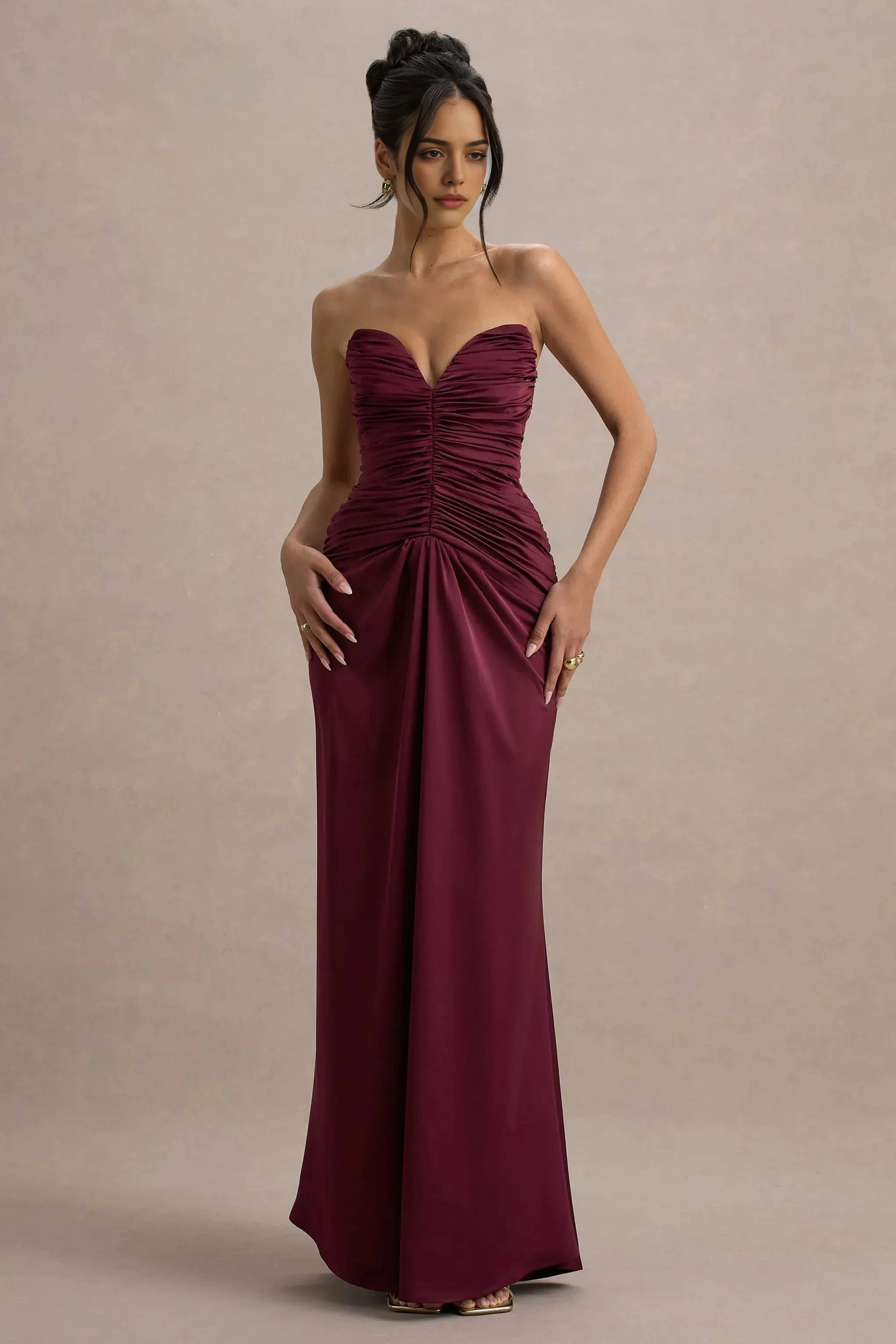 Lush Mermaid Sweetheart Strapless Ruched Back Train Floor Length For Ladies Evening Dress by YiHuiw