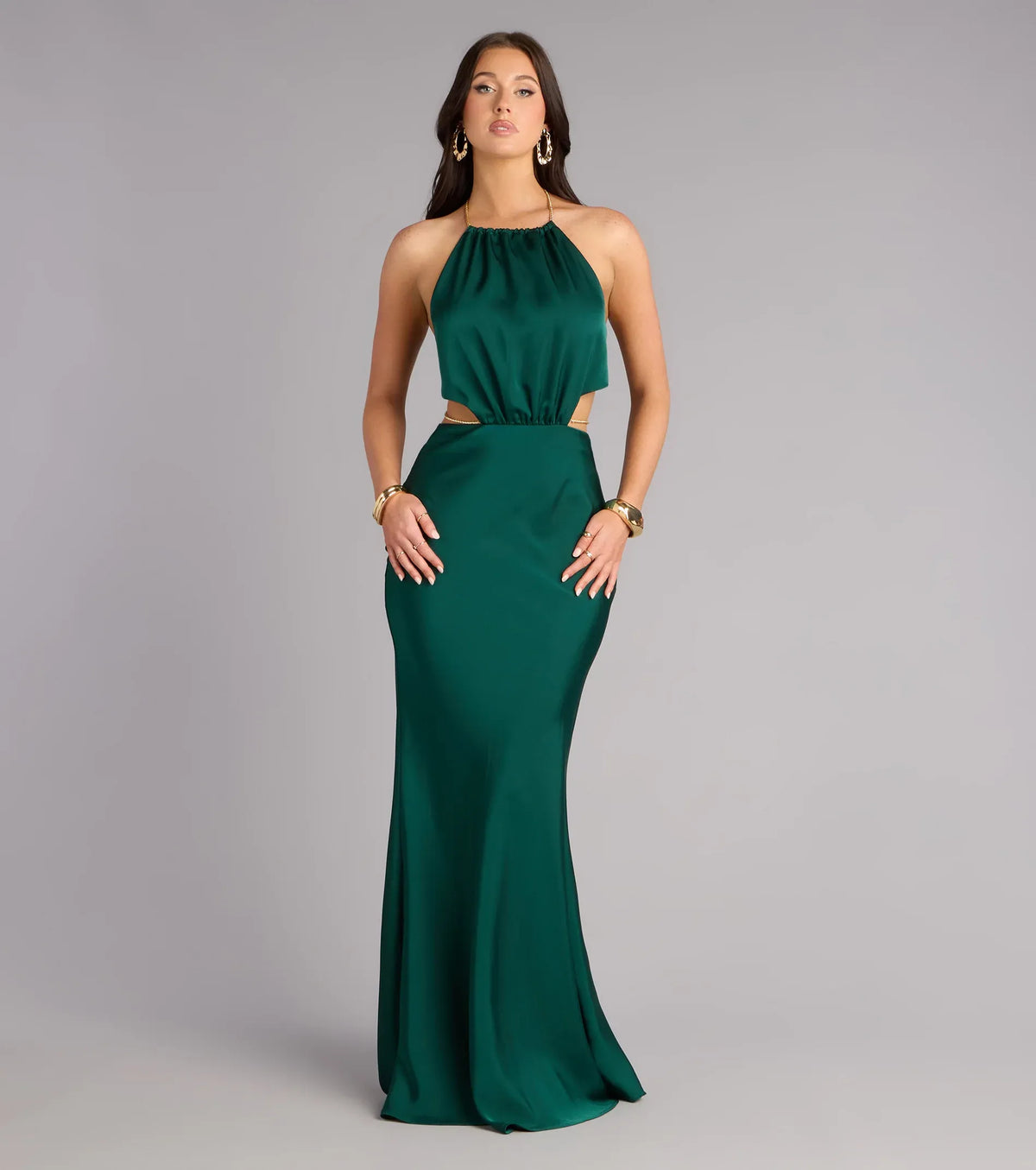 Mermaid Halter Sleeveless High Slit Floor-Length Wedding Dress - Yihuiw by Yihuiw