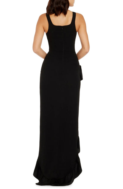 Luxe Bodycon Square Neck Sleeveless Zipper Back High Low For Adults Evening Dress by YiHuiw