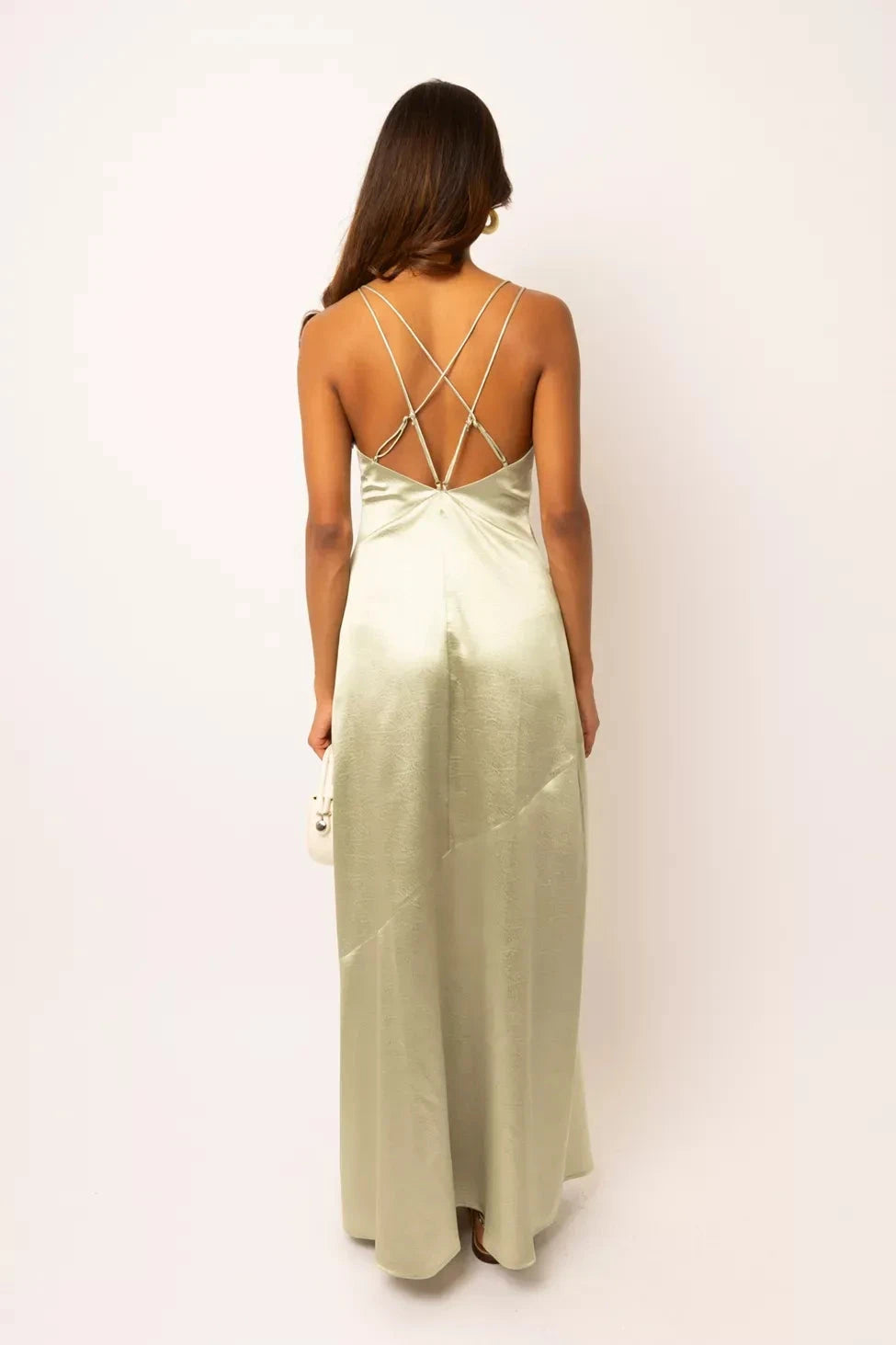 Luxe Sheath Deep V Sleeveless Crisscross Back Floor Length For Women Prom Dress by YiHuiw