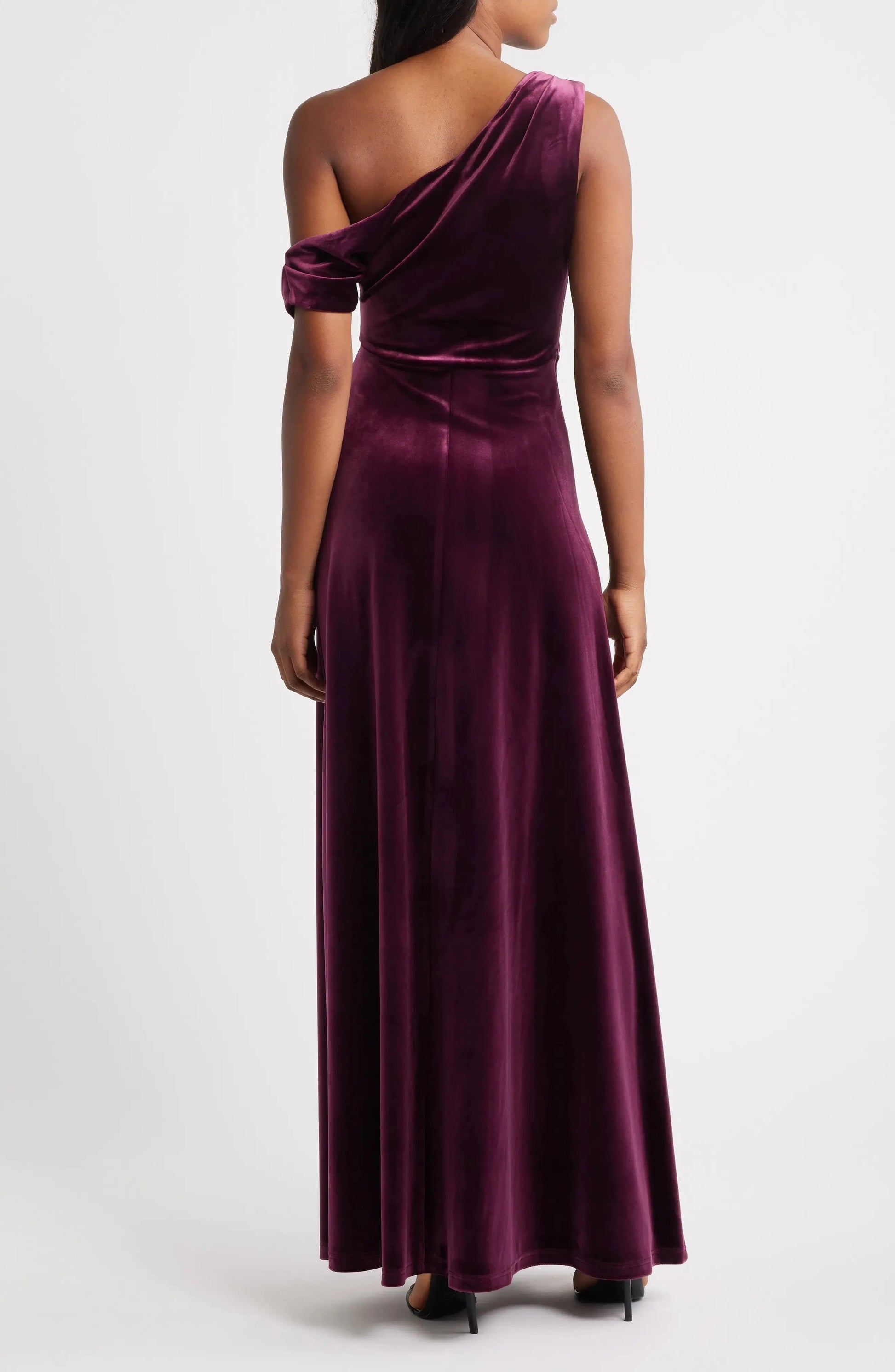 Luxurious A-Line One Shoulder Sleeveless Ruched Back Maxi Hot Sale Evening Dress by YiHuiw