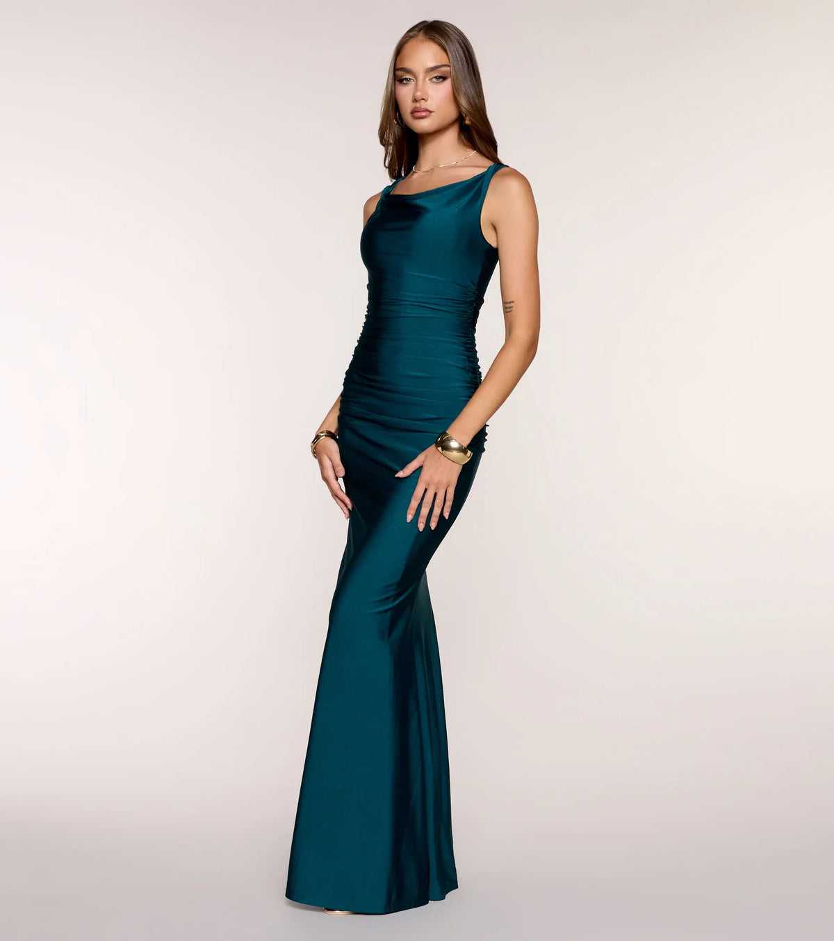 Mermaid Cowl Neck Sleeveless Floor-Length Wedding Dress - Yihuiw by Yihuiw
