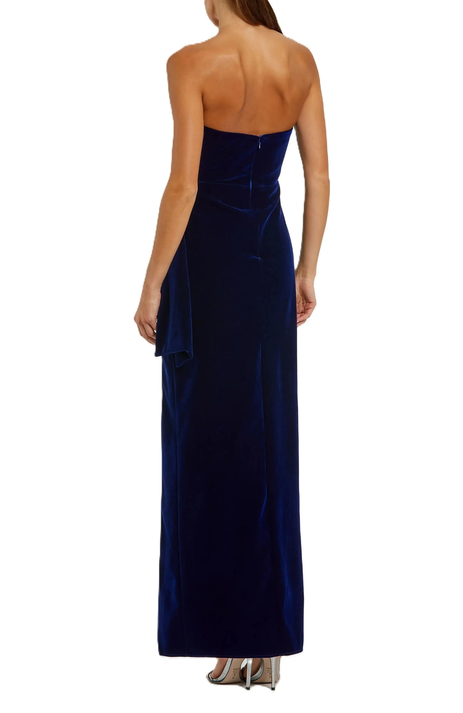 Luxurious Sheath Strapless Sleeveless Bow Accent Maxi For Ladies Evening Dress by YiHuiw