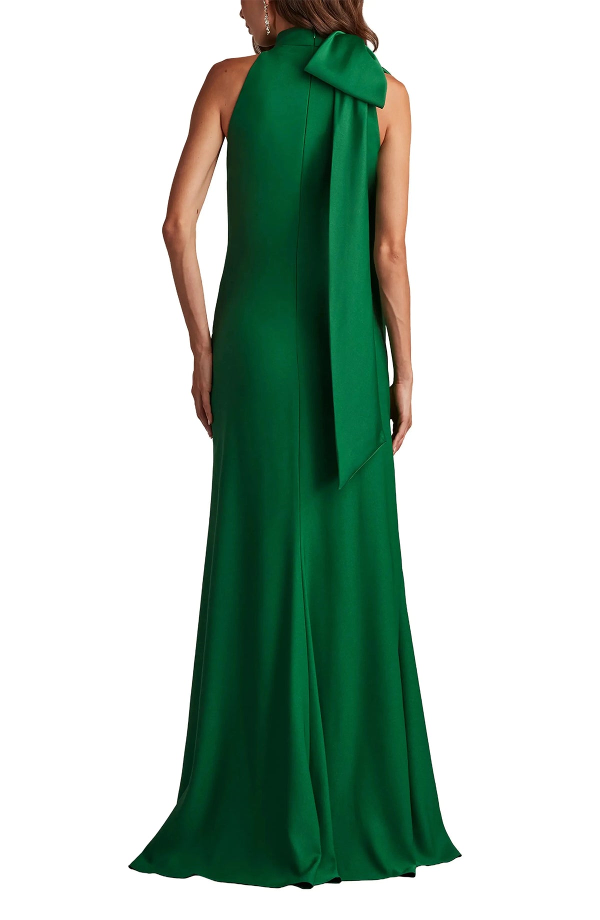 Luxurious Trumpet Halter Neck Sleeveless Bow Back Maxi For Adults Evening Dress by YiHuiw