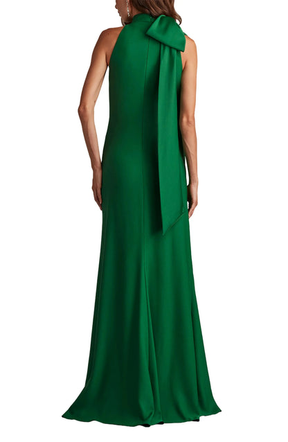 Luxurious Trumpet Halter Neck Sleeveless Bow Back Maxi For Adults Evening Dress by YiHuiw