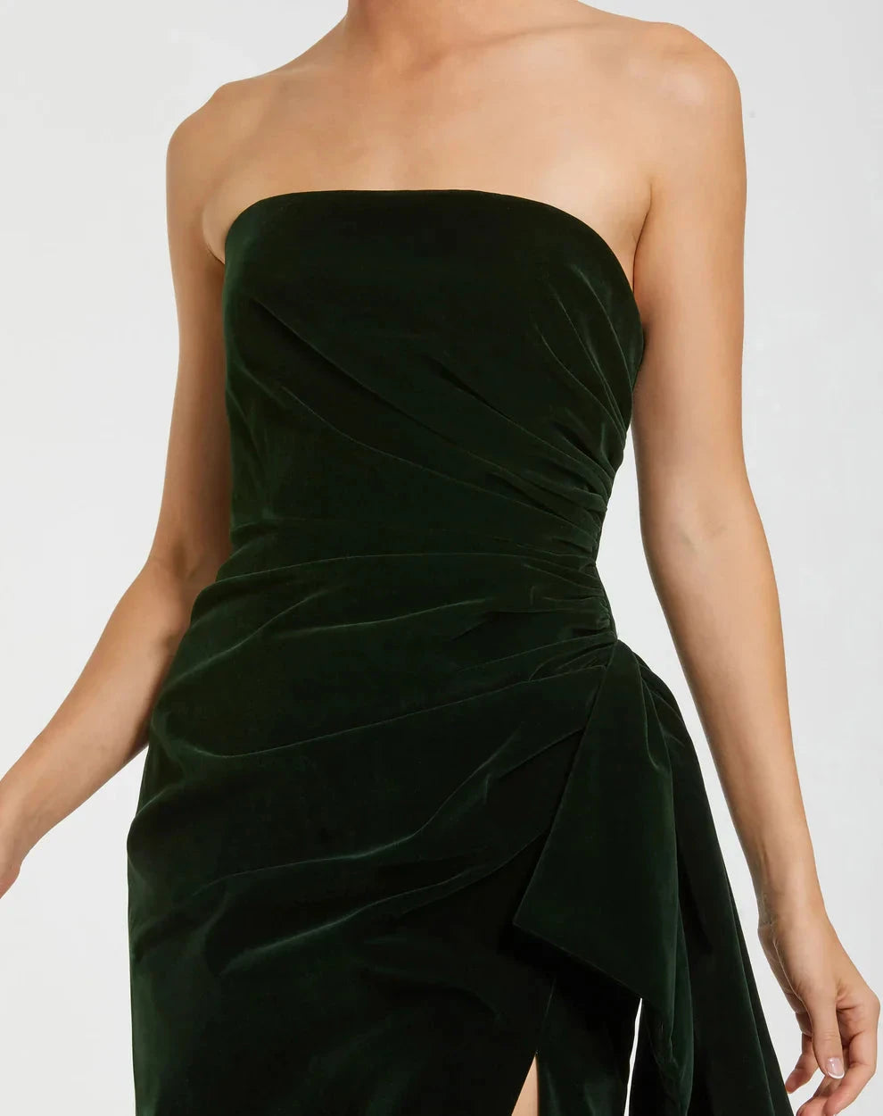 Luxurious Form-Fitting Mermaid Strapless Sweetheart Sleeveless Ruched Back Maxi Formal Evening Dress by LANQI DRESS