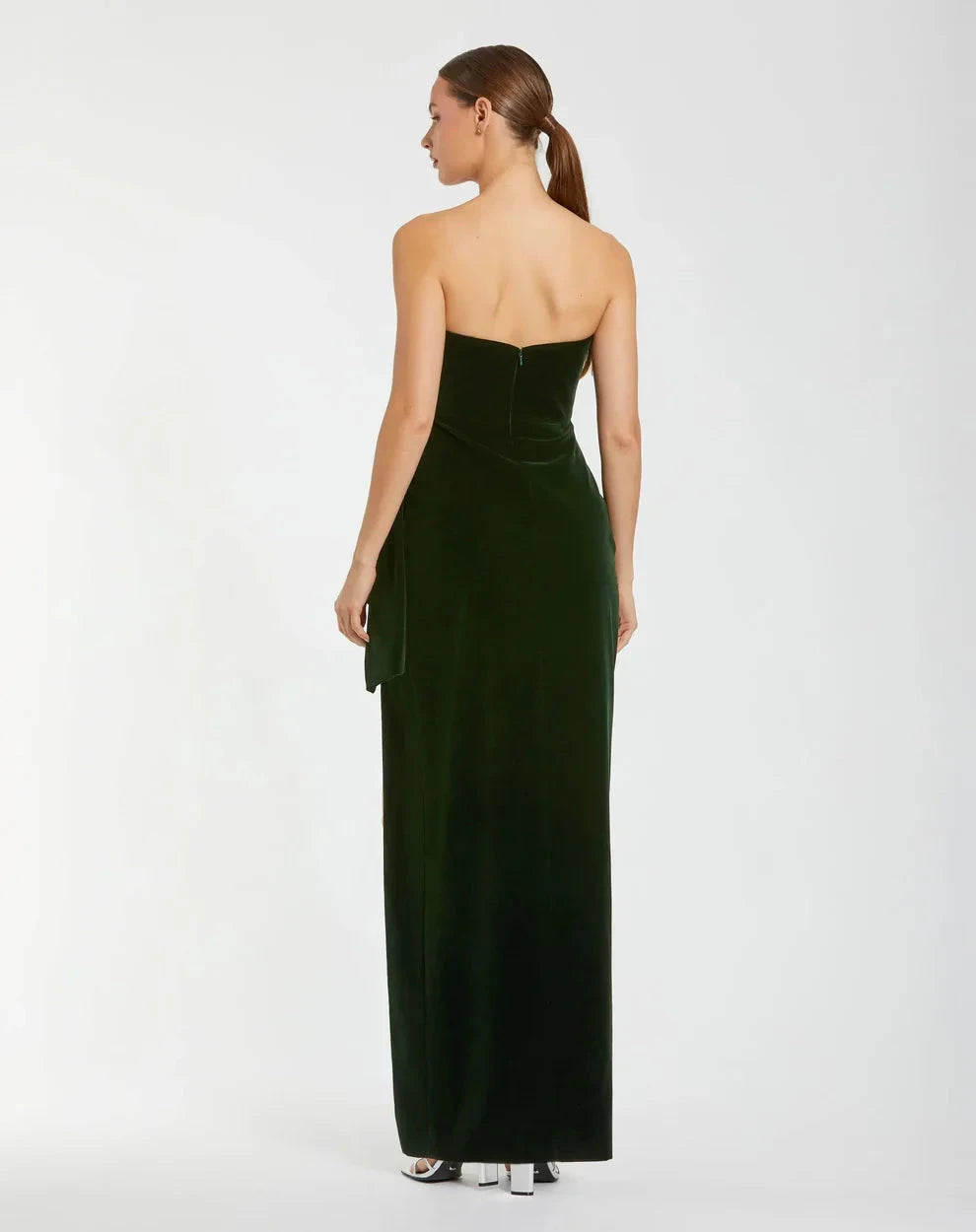 Luxurious Form-Fitting Mermaid Strapless Sweetheart Sleeveless Ruched Back Maxi Formal Evening Dress by LANQI DRESS