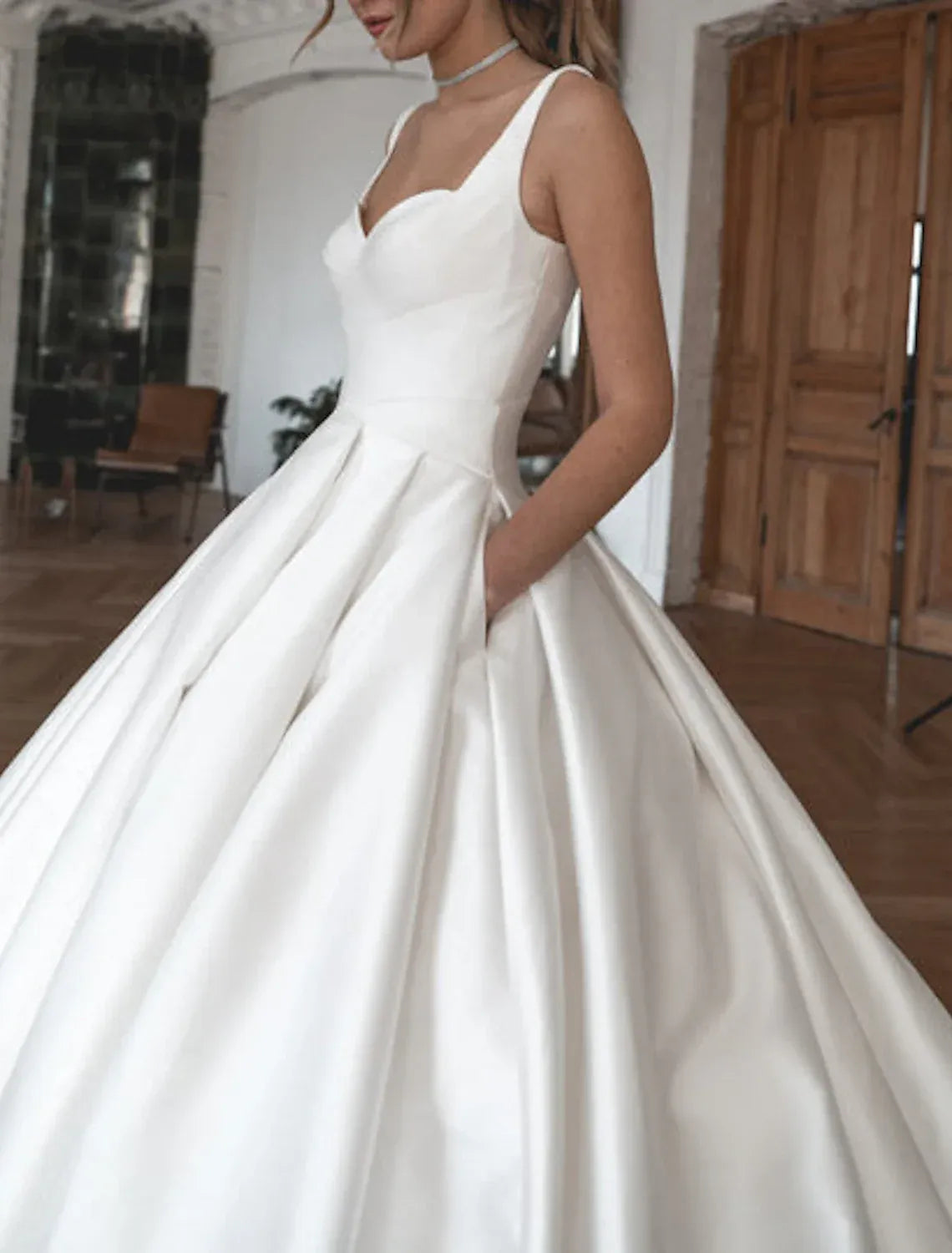Ball Gown Sweetheart Open Back Train Wedding Gown - Yihuiw by Yihuiw