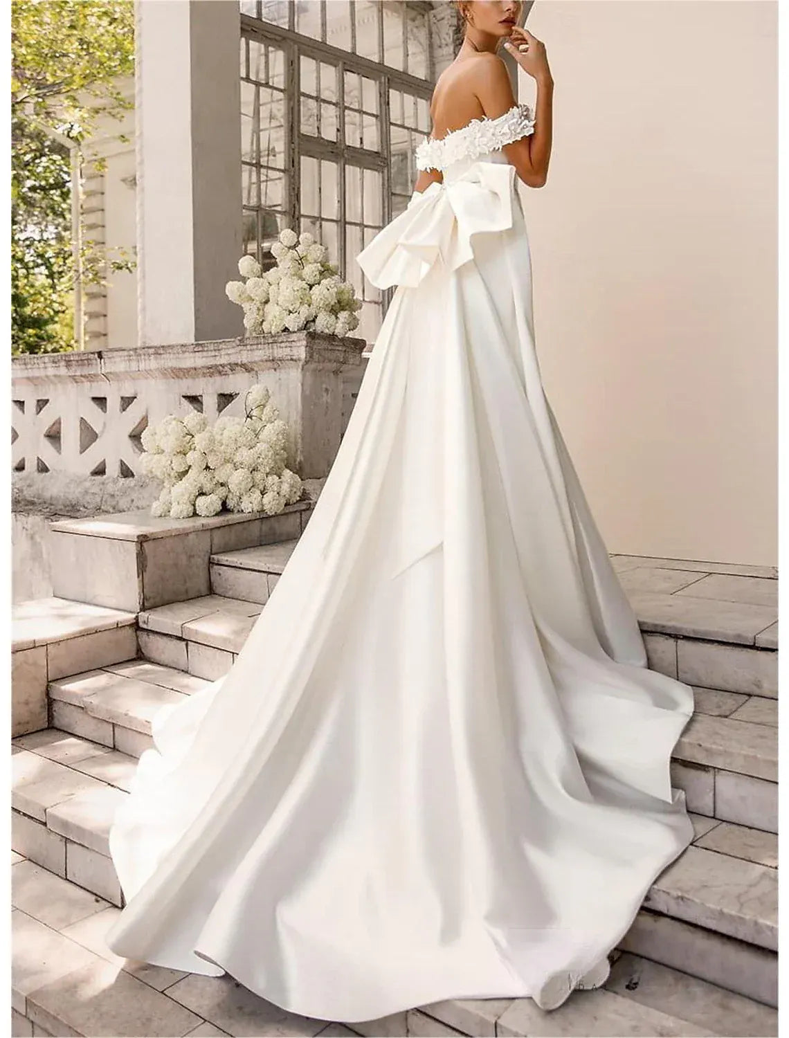 Mermaid Off-Shoulder Train Wedding Dress - Yihuiw by Yihuiw