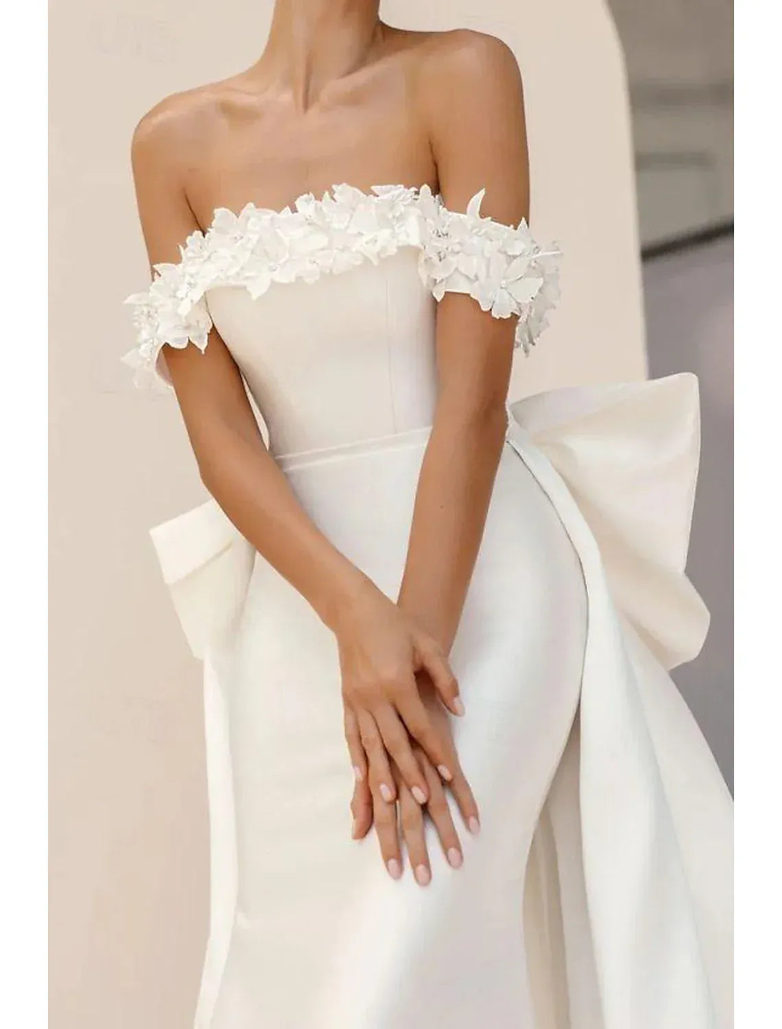 Mermaid Off-Shoulder Train Wedding Dress - Yihuiw by Yihuiw