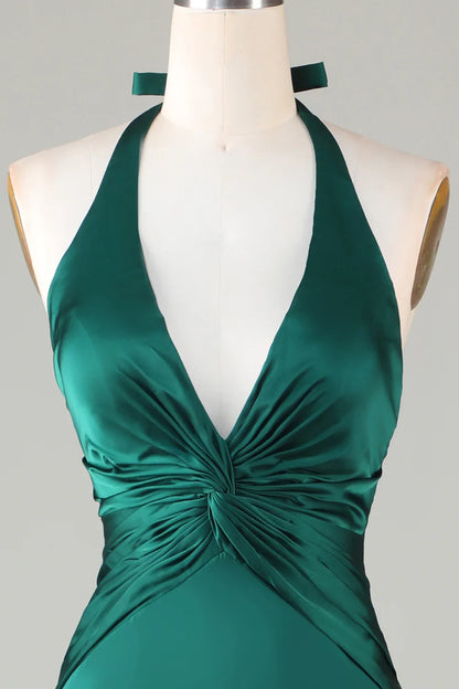 Green Mermaid Halter Wedding Dress - Yihuiw by Yihuiw
