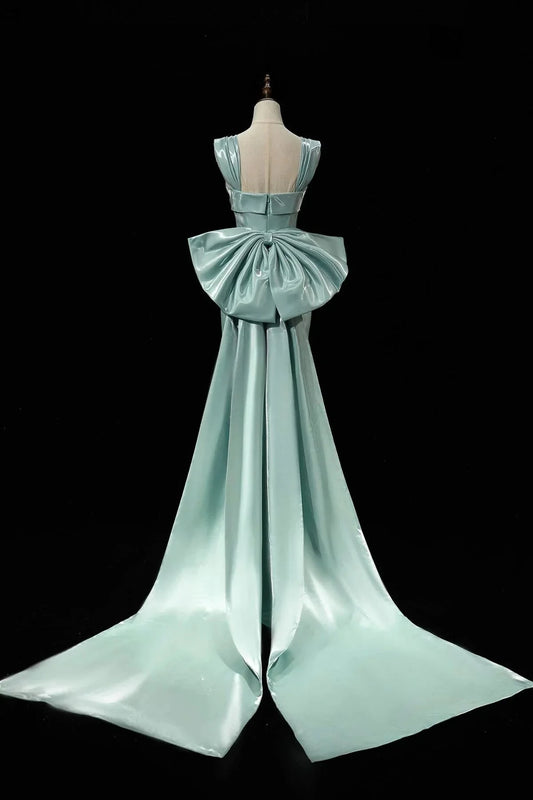 Mermaid Satin Long Prom Dress Mermaid Evening Party Dress simple gentle atmospheric and unique desi Brin by YiHuiw