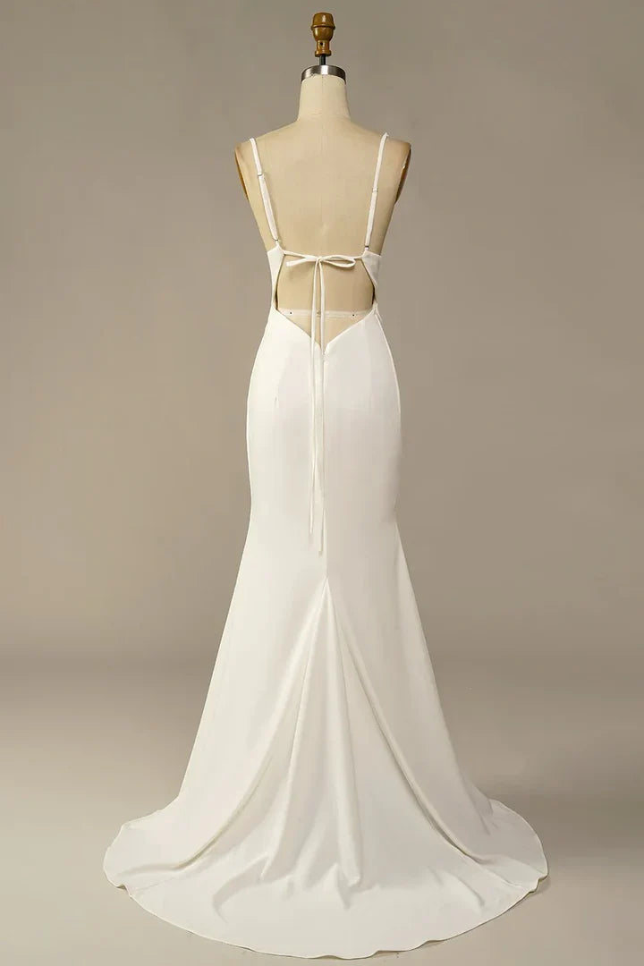 Mermaid Spaghetti Strap Floor-Length Wedding Dress - Yihuiw by Yihuiw