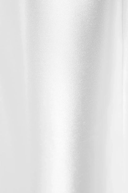 Minimalist Luxe Sheath Strapless Satin Bodice Low-Back Asymmetrical Train Wedding Dress by YiHuiw