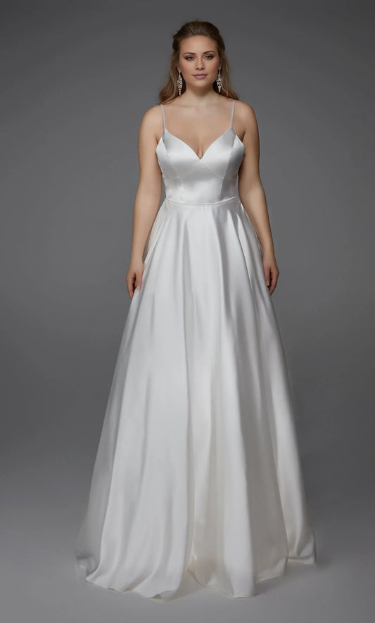 Spaghetti Strap Satin Mini Wedding Dress - Yihuiw by Yihuiw