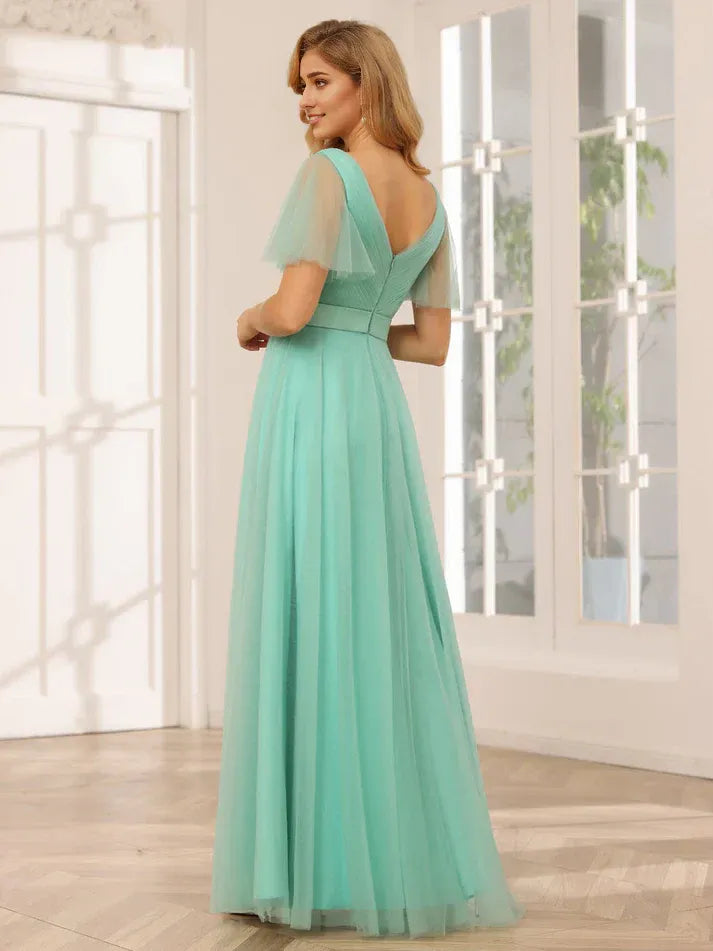 Empire Waist Tulle Mini Wedding Dress - Yihuiw by Yihuiw