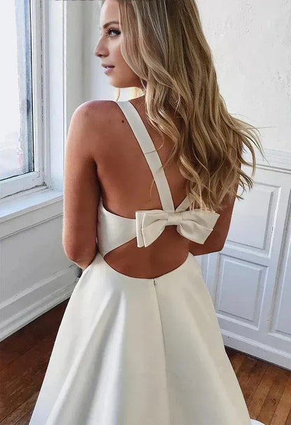 A-Line Train Wedding Dress - Yihuiw by Yihuiw